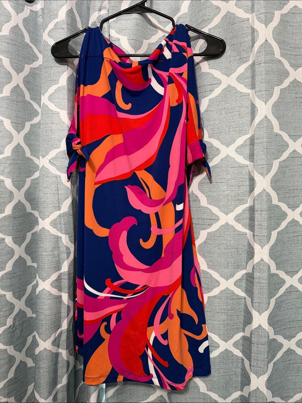 Trina Turk Bold Navy Floral-Print Shift Dress -